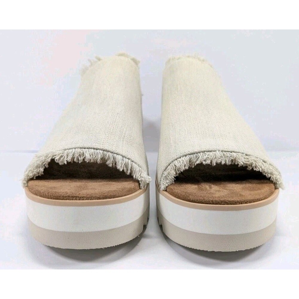 TOMS Diana Mule Platform Wedge Denim White Casual Sandals Womens Size 11 NIB - Picture 8 of 12